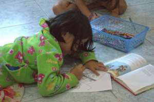 Colouring during a break