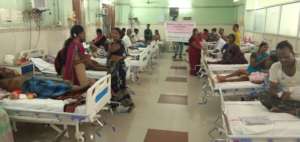 Patients in hospital getting food donation charity