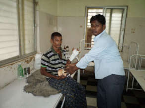Donating food items to poor patients in AP