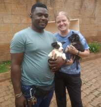 Two very lucky puppies & 2 very lucky people