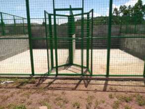 The new pens have an "airlock" system-no escapees!