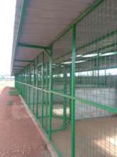 Sheet metal roofs placed over the 1st 6 pens