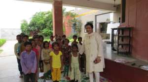 Sukarya founder Meera Satpathy with the children