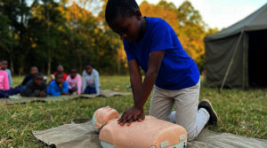 Learning CPR at a young age!