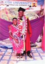 Martin's graduation photo with his proud mother