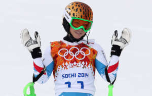 Ann Veith Wearing Cheetah Helmet
