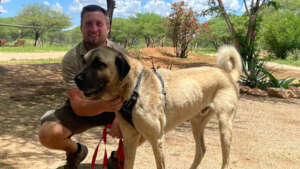Calum O'Flaherty with Bruno