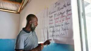 A child rights training leader at work.