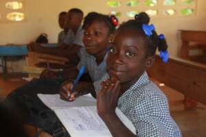 Children at a school using nonviolent discipline.