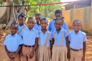 Children at a school on Lagonav Island.