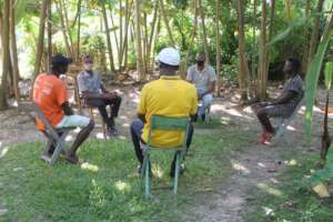 BB staff meeting with Sarah's parents and uncle.