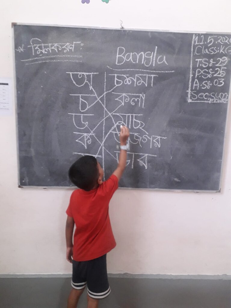 Practicing alphabet