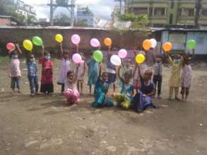 Balloon fun on first day of school