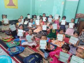 Holding up report cards