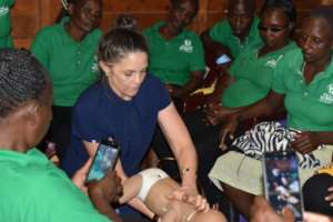 CHVs being trained on how to manage Choking