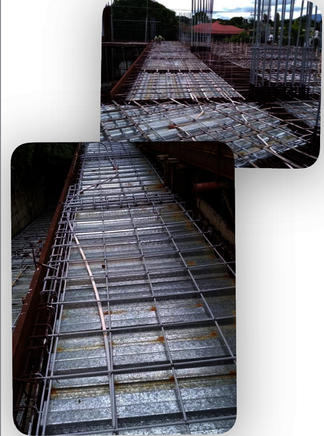 steel bars painted with primer