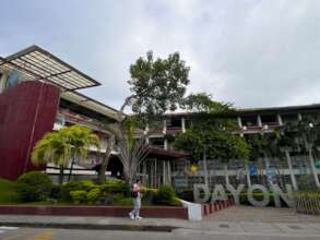 the entrance gate to the science wing at the left