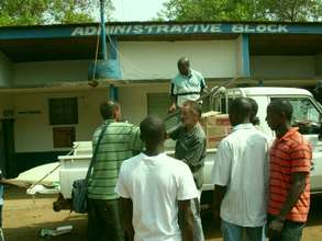 Unloading the solar hot water equipment