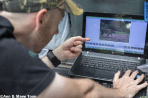 Checking the camera traps