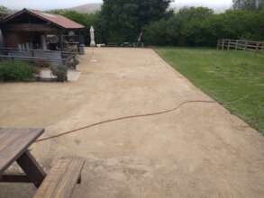 New surface laid adjacent to the gazebo kitchen