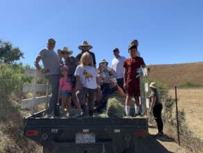 On the hay truck,Youth + Family Day-nice Spirit T!