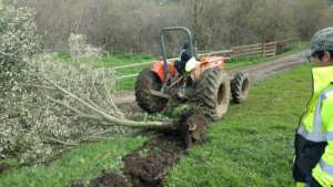 Repairing wind and rain damage at Lompoc