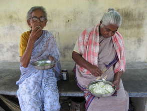 Aged Women Having Food