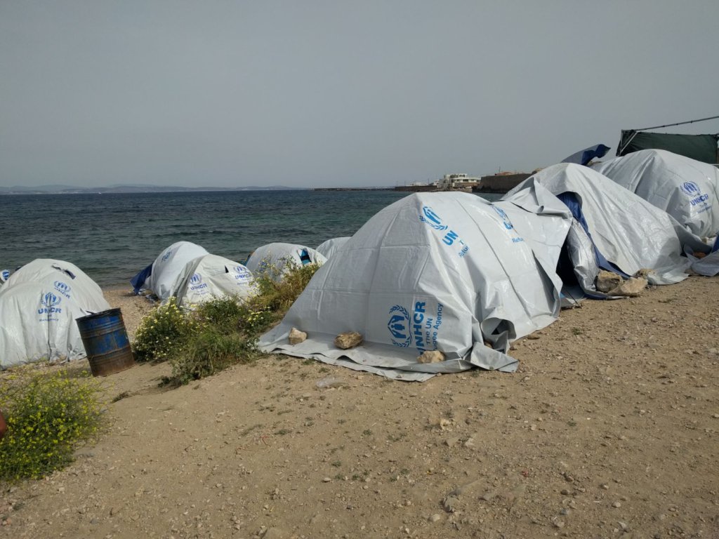 Tents in Chios, Greece