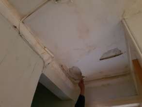 Ceiling in a UK refugee accommodation centre