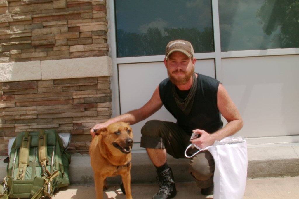 Homeless Vet with dog gets Survival Pack!