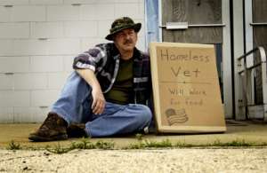 Homeless Veteran will work for food