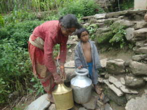 Grandma collecting water