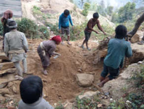 Digging for chamber at previous BWF Nepal project