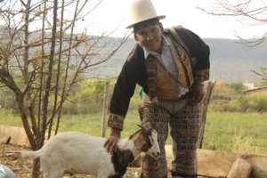 Justino Fernandez in traditional clothes