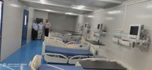 ICU beds inside containerized portable ACUs