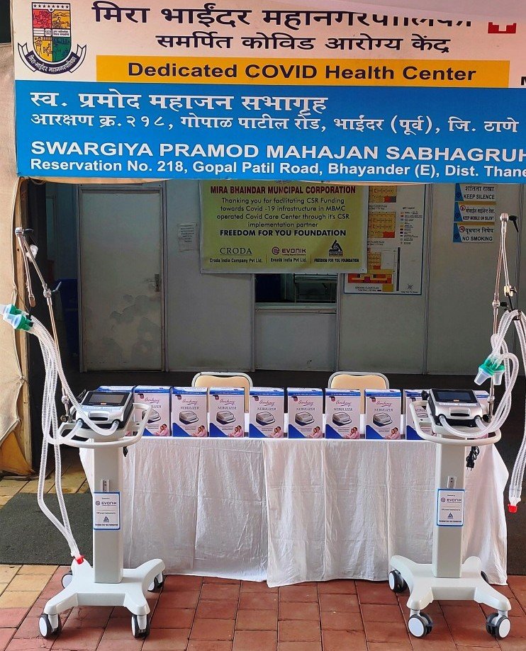 Donated 100 Nebulizers/2 Ventilators -Covid center