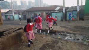 Children in Korogocho going to school