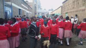 Students in our Korogocho School's yard