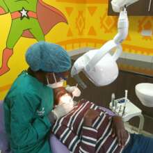 One of our students with the dentist