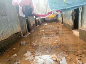Flooded slum