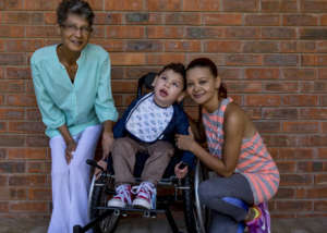 Caleb's gran, Caleb, Caleb's mom (Meggan)