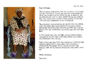 Thank you letter from Jacobeth