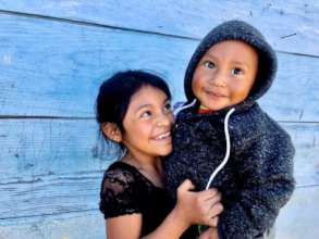 Clara with Uri, one of the youngest students