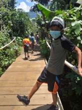 Walking to the beach cleanup