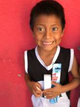 Diego with his new toothbrush! Yay for oral health