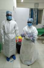 Medical team using precautionary measures