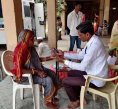 Pathology team testing patient for Diabetes