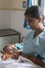 Mother and baby at the hospital
