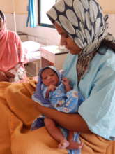 A two day old baby at our post natal care ward