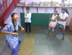 Udaan beneficiaries practicing theater